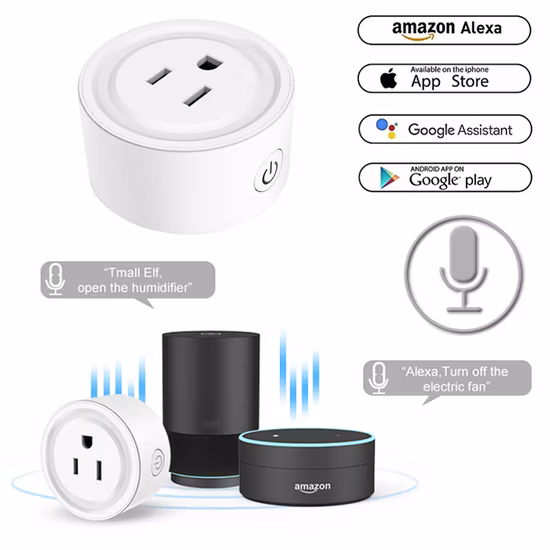 WiFi Smart Plug Socket Electrical Socket 10A Us/UK/EU