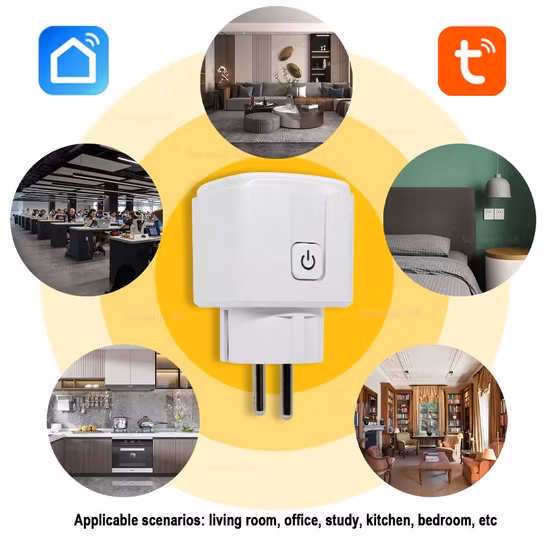 Hot Sales Alexa Google Home Tuya APP Wireless Remote Control Timer WiFi Smart Socket Plug Us WiFi